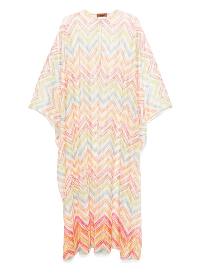 Zigzag-Woven Beach Cover-Up