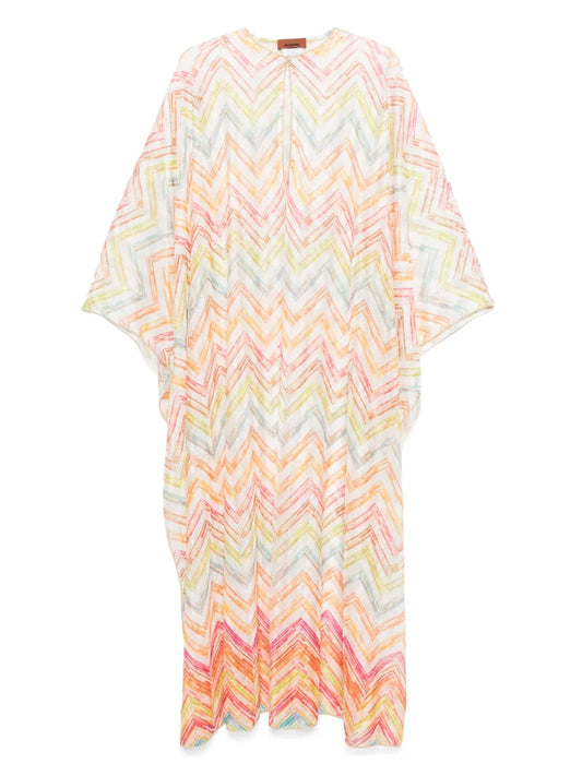 Zigzag-Woven Beach Cover-Up