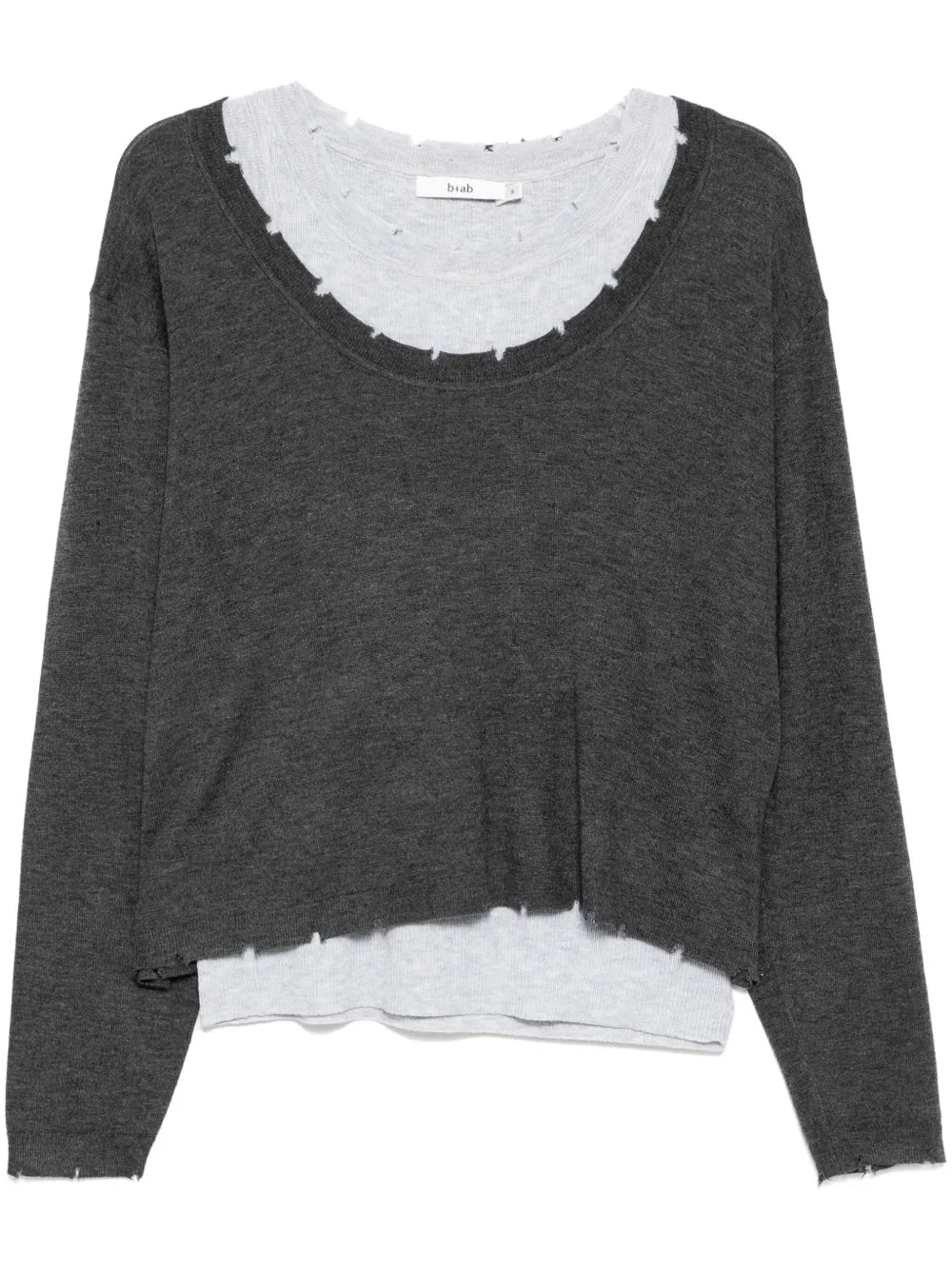 Layered Raw-Edge Knitted Top