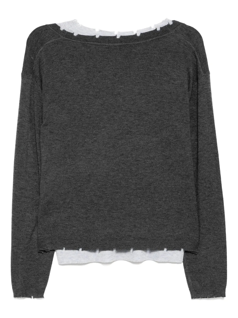 Layered Raw-Edge Knitted Top