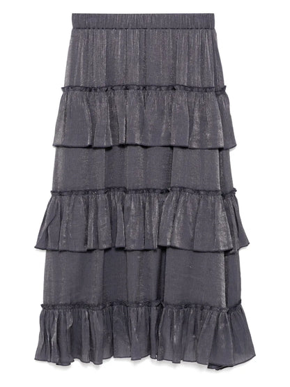 Tiered Ruffle Midi Skirt