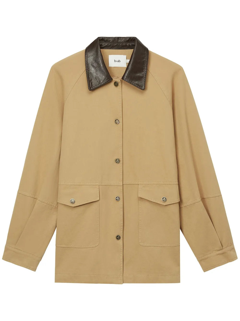 Contrasting-Collar Coat