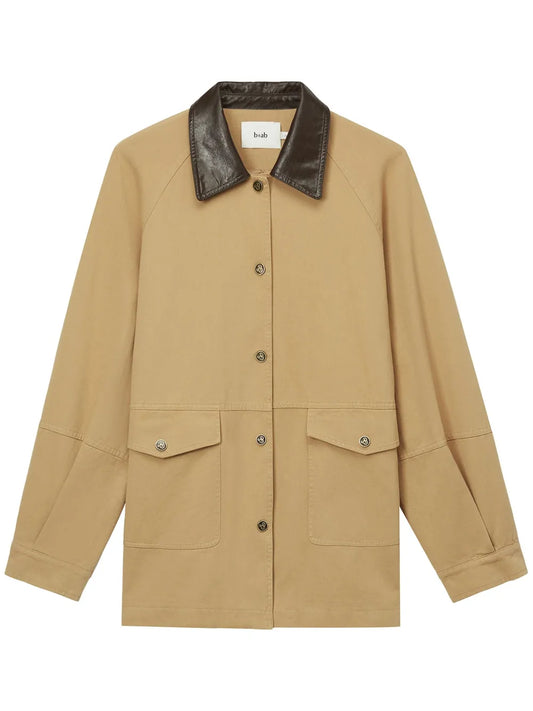Contrasting-Collar Coat
