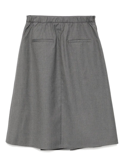 Embellished Pleated Midi Skirt