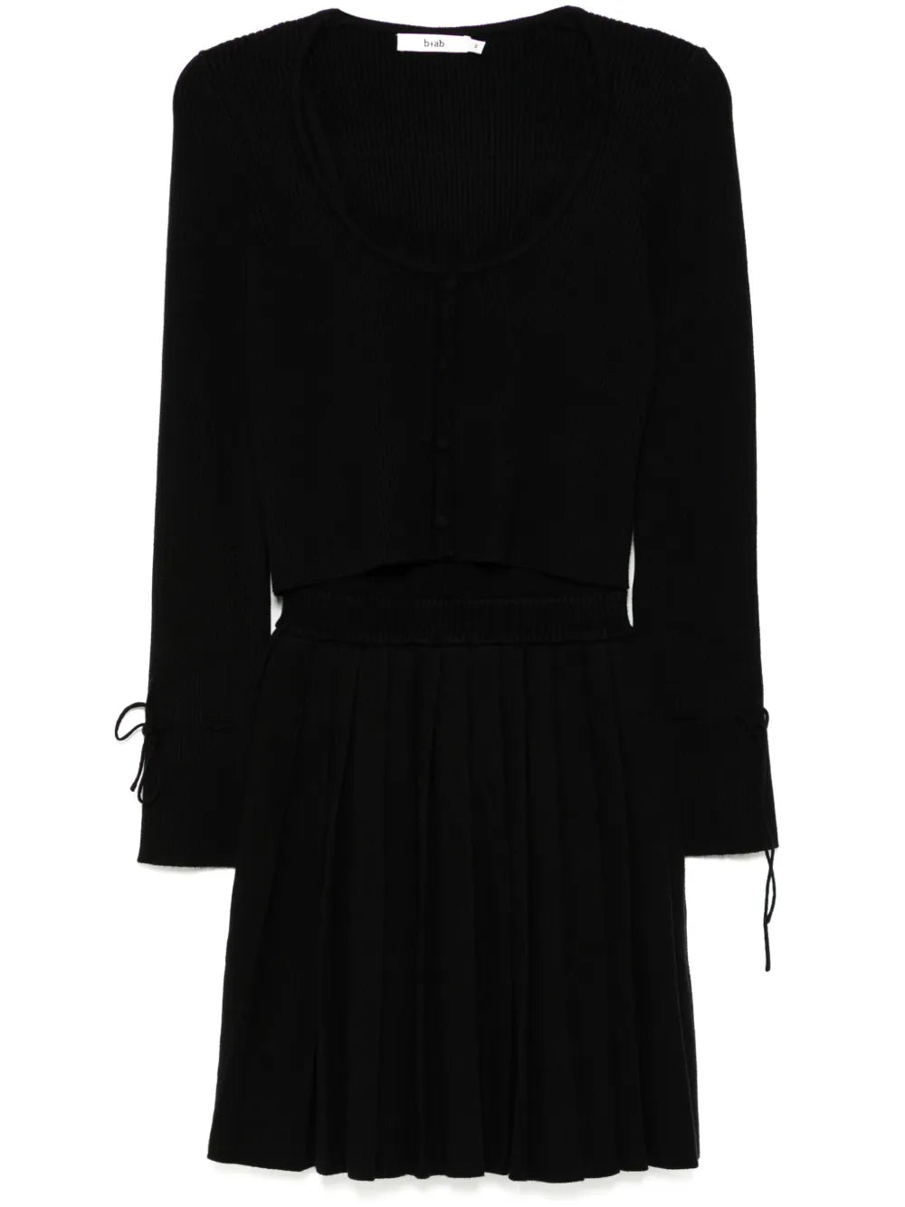 Ribbed Knit Cardigan And Dress Set