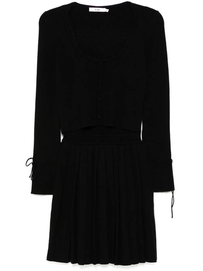 Ribbed Knit Cardigan And Dress Set