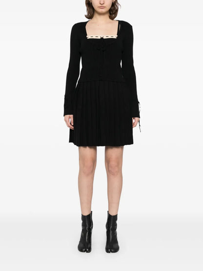 Ribbed Knit Cardigan And Dress Set
