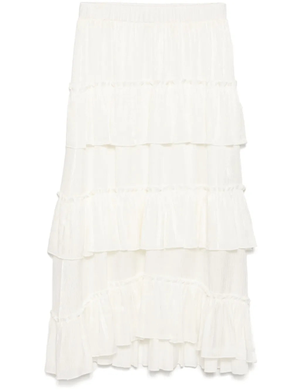Tiered Ruffle Midi Skirt