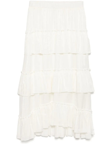 Tiered Ruffle Midi Skirt