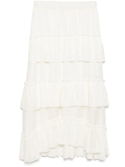 Tiered Ruffle Midi Skirt
