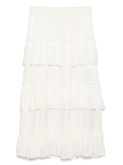 Tiered Ruffle Midi Skirt