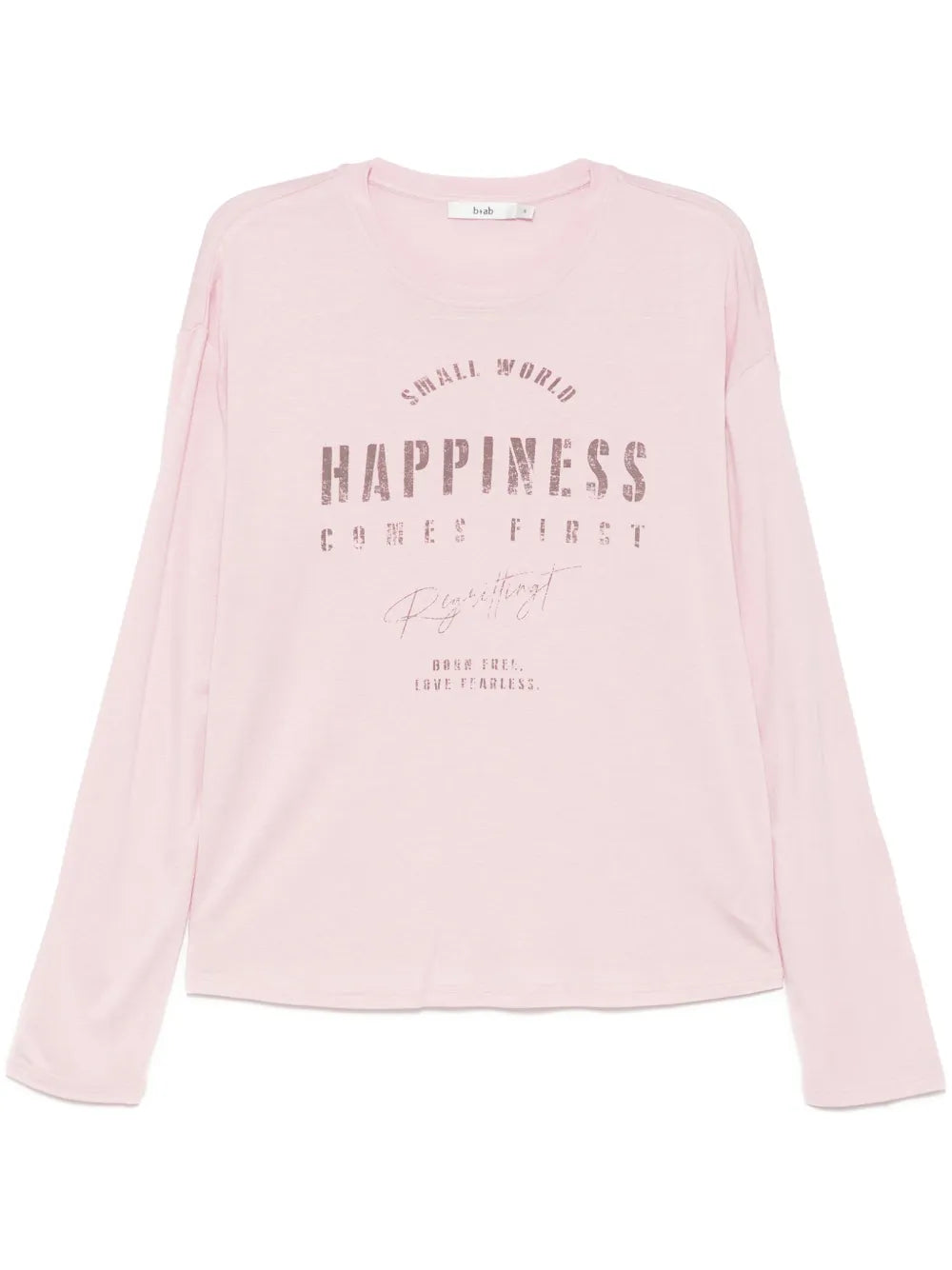 Slogan-Print Long-Sleeves T-Shirt