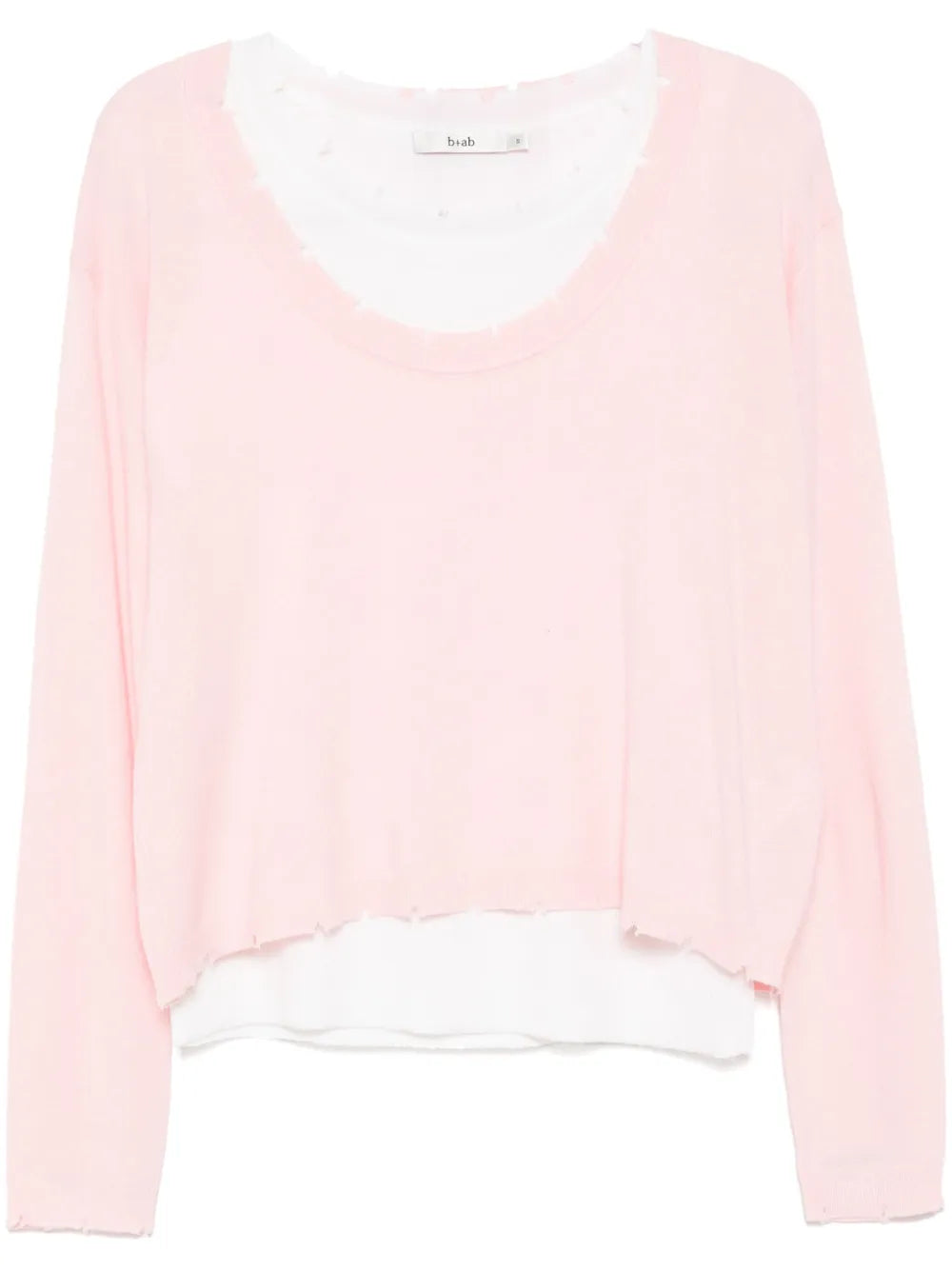 Layered Raw-Edge Knitted Top