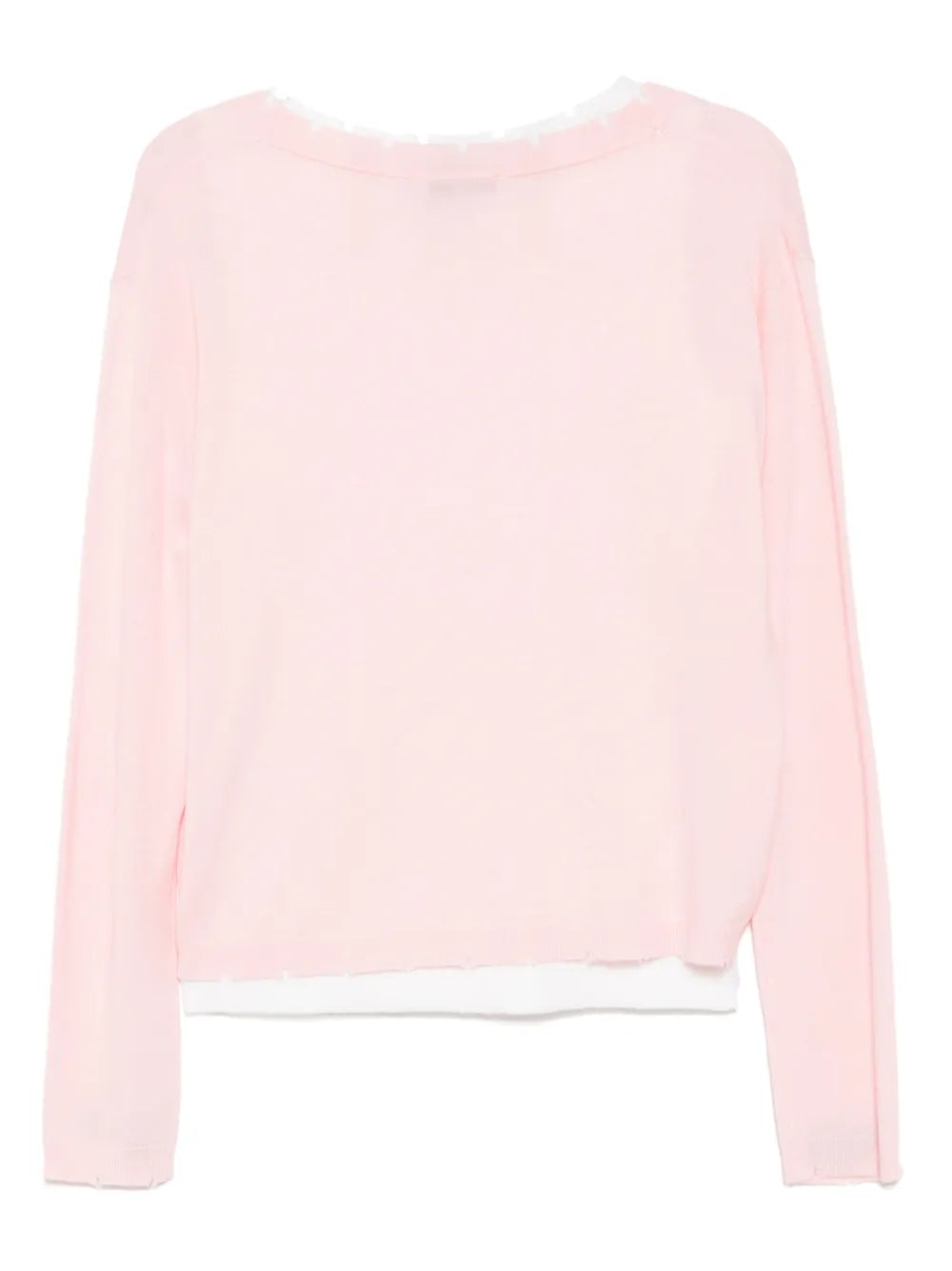 Layered Raw-Edge Knitted Top