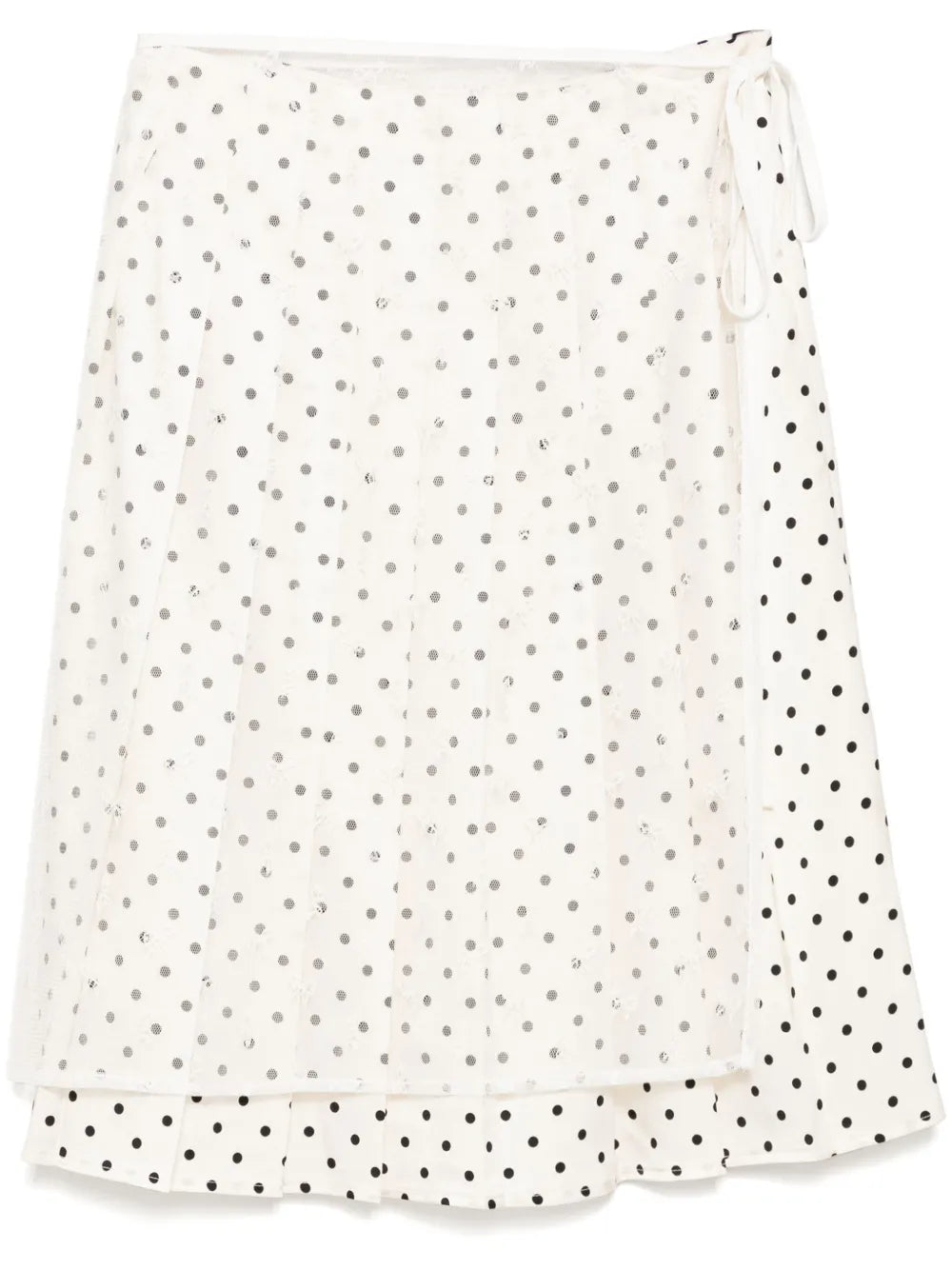 Polka Dot Wrap Midi Skirt