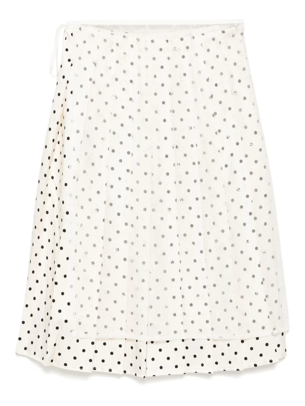 Polka Dot Wrap Midi Skirt