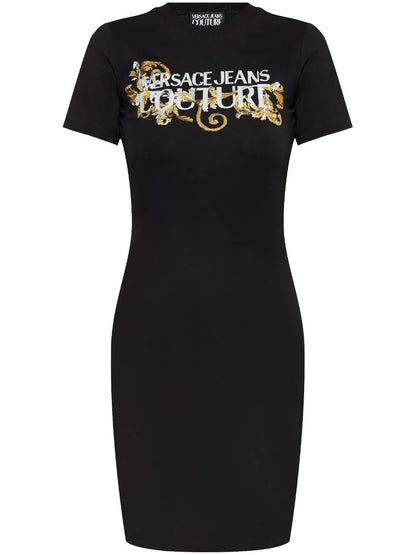 Crystal Outline Barocco Mini Dress