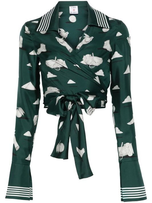 Graphic-Print Blouse