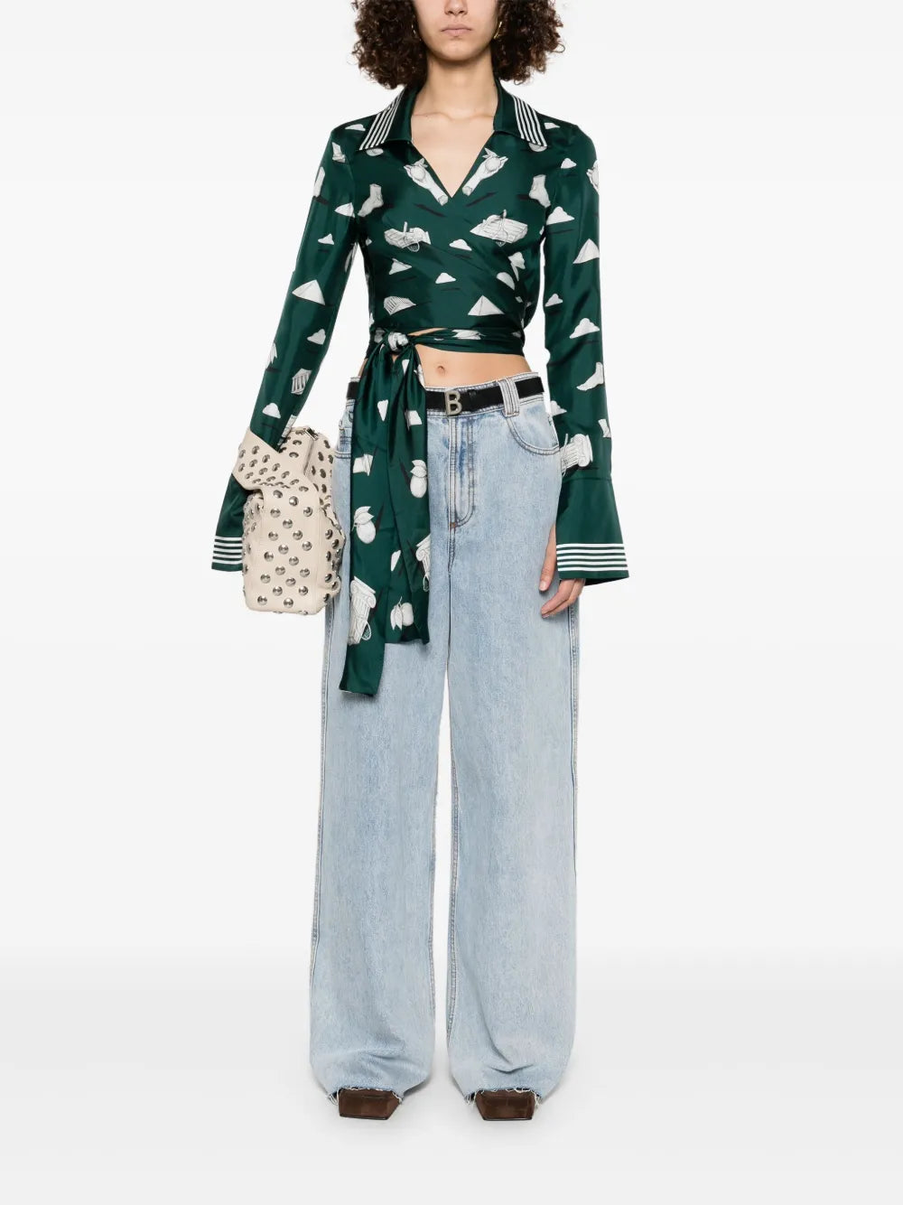 Graphic-Print Blouse