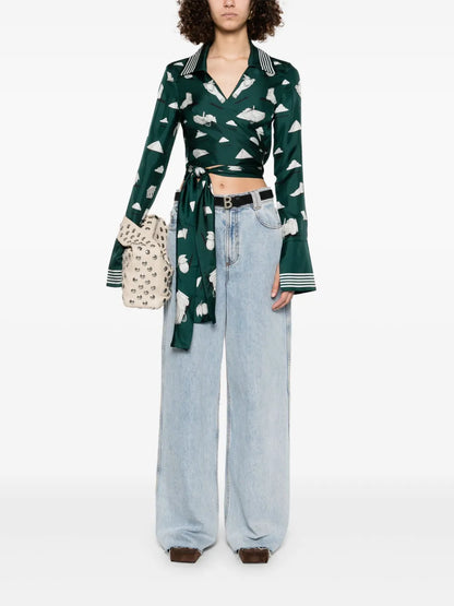 Graphic-Print Blouse