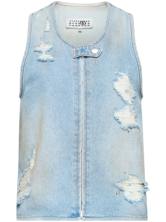 Distressed Effect Waistcoat
