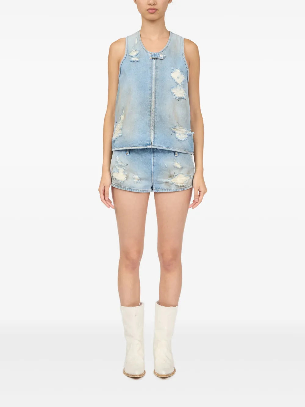 Distressed Effect Waistcoat