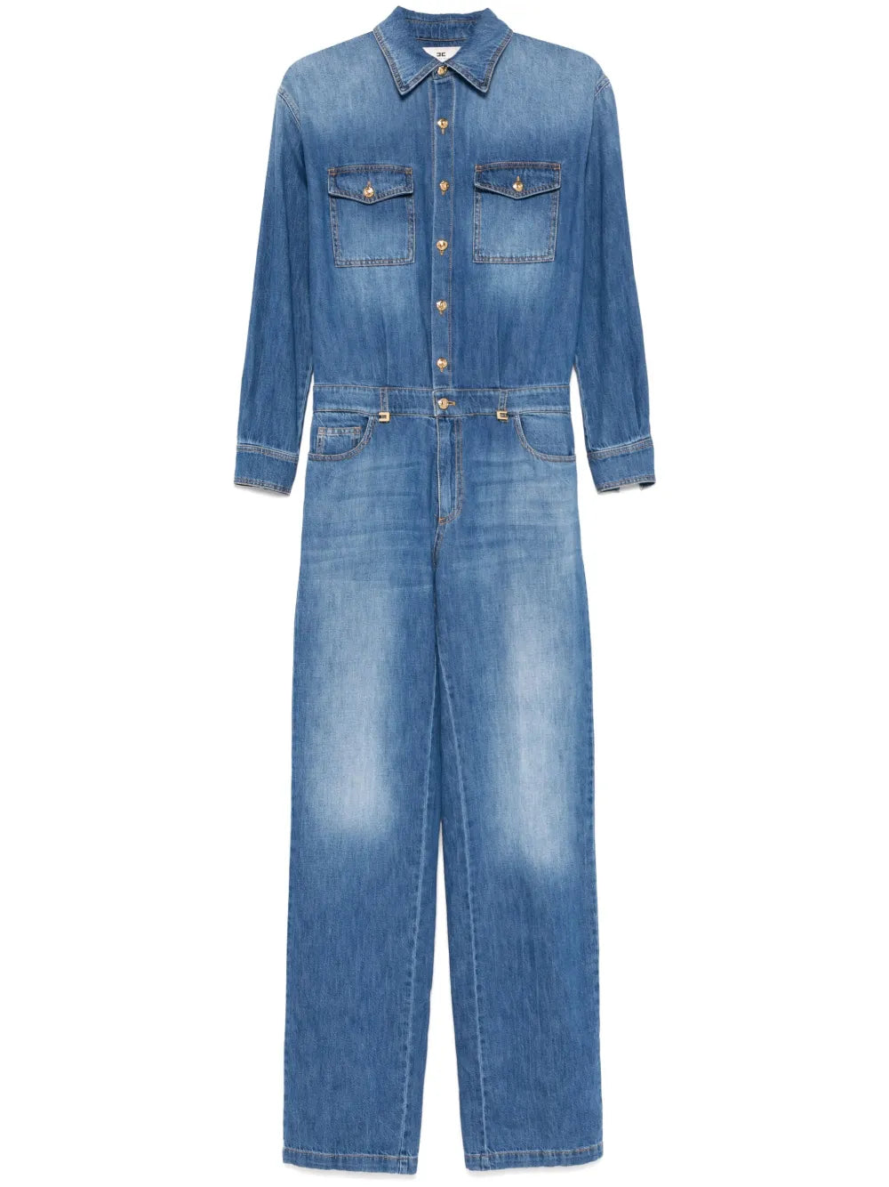 Logo-Detail Denim Jumpsuit