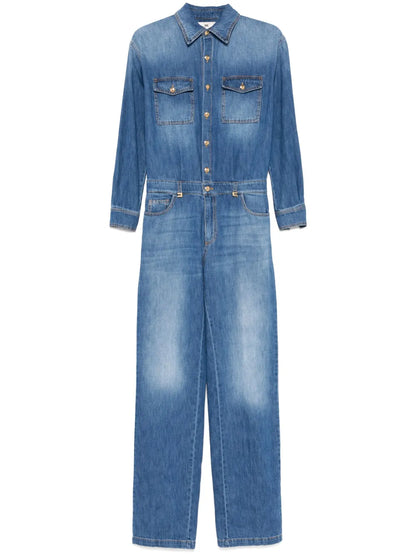 Logo-Detail Denim Jumpsuit