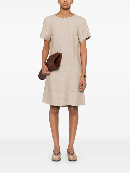 Slub-Texture Midi Dress