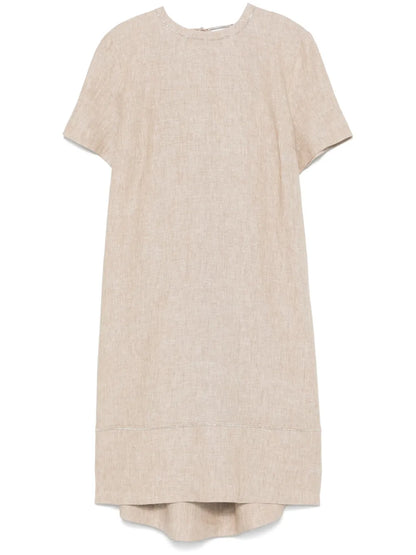 Slub-Texture Midi Dress