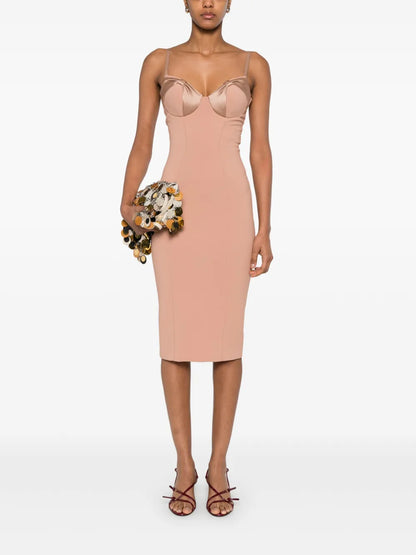 Bow-Embellishment Midi Dress