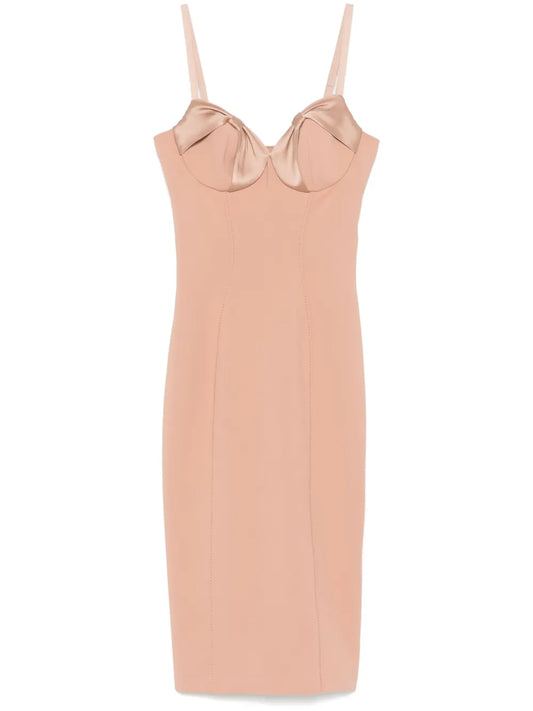 Bow-Embellishment Midi Dress