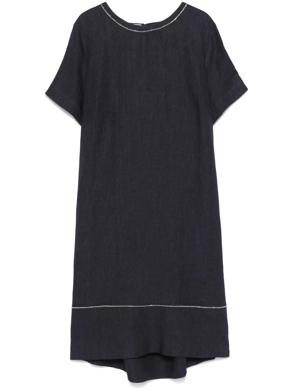 Slub-Texture Midi Dress