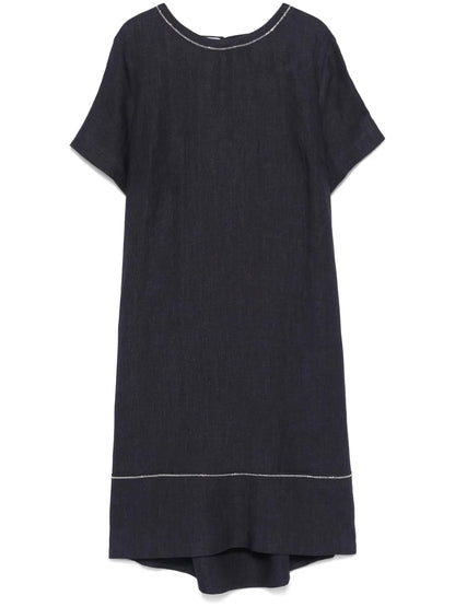 Slub-Texture Midi Dress