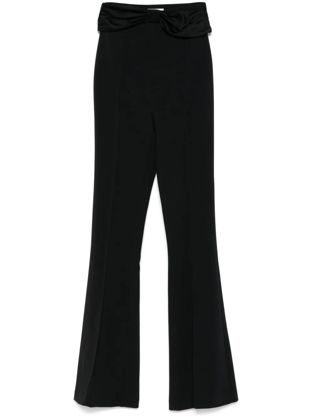 Satin-Bow Crepe Trousers