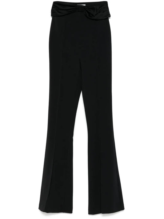 Satin-Bow Crepe Trousers
