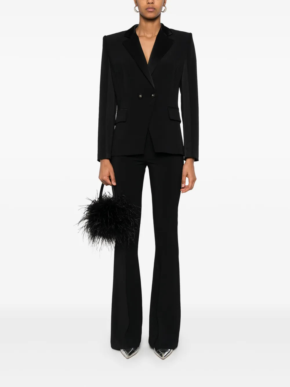 Satin-Bow Crepe Trousers