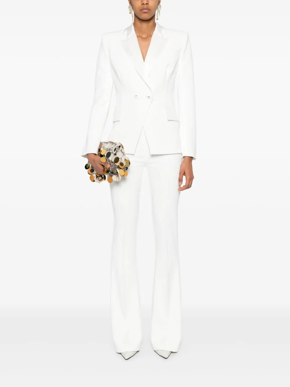Satin-Bow Crepe Trousers