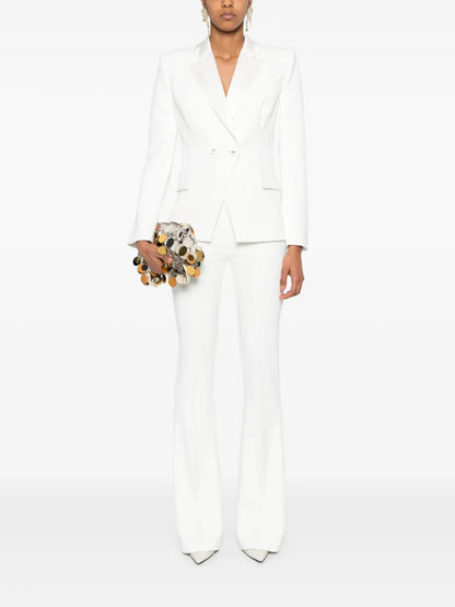 Satin-Bow Crepe Trousers