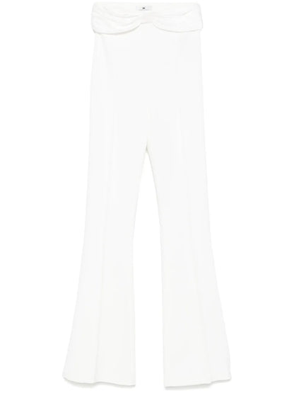 Satin-Bow Crepe Trousers
