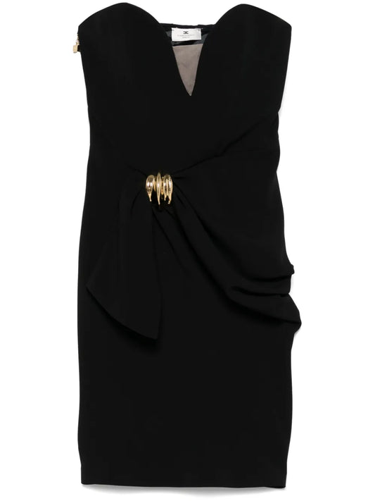 Bow-Detail Crepe Mini Dress