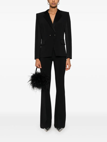 Satin-Lapel Crepe Blazer