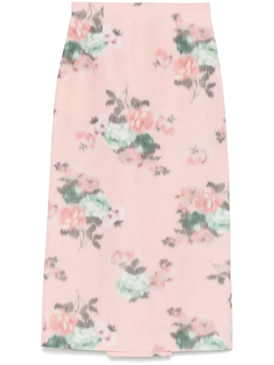 Floral-Print Pencil Skirt