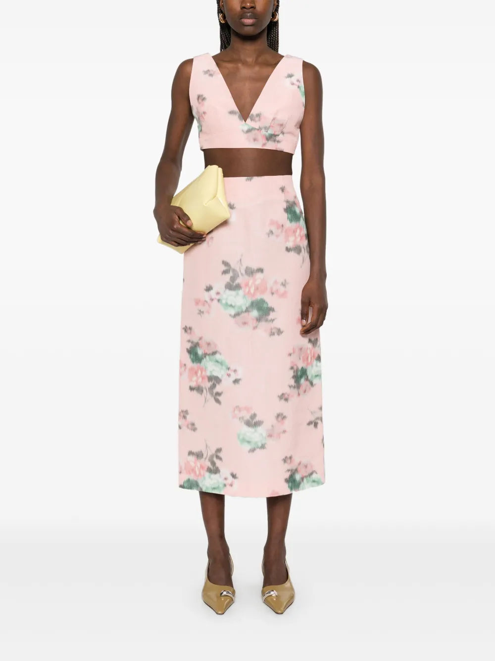 Floral-Print Pencil Skirt