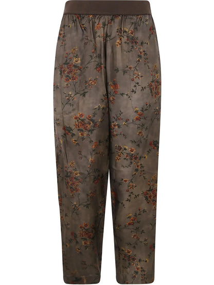 Floral-Print Trousers