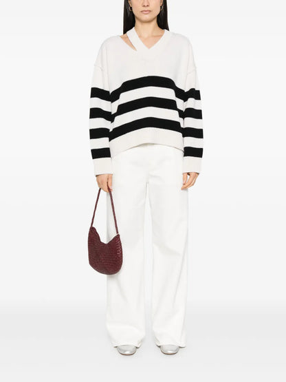 Deconstructed V-Neck Sweater