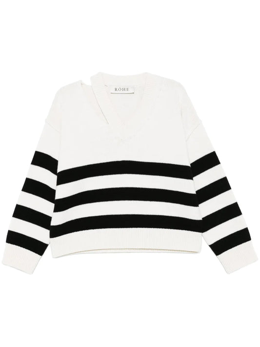 Deconstructed V-Neck Sweater