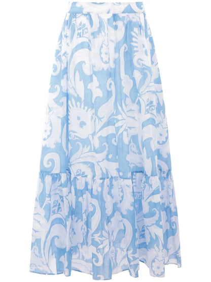 Paisley-Print Maxi Skirt