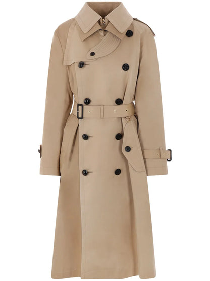 Double-Breasted Twill Trench Coat