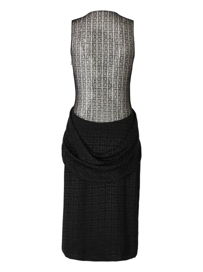 Draped Jacquard Dress